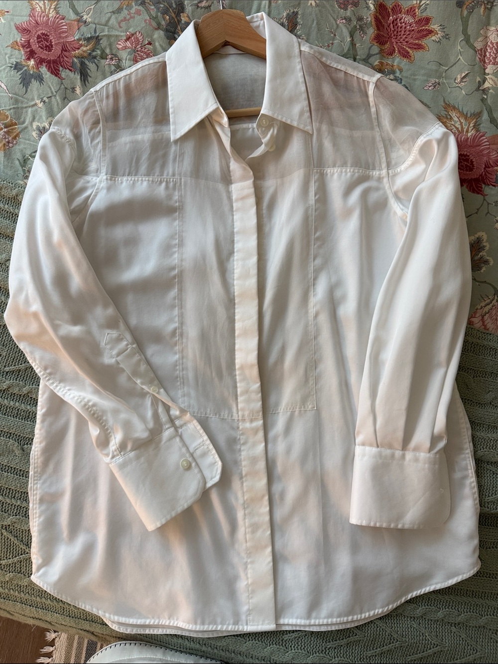 Helmut Lang White Lightweight shirt with  Sheer panels